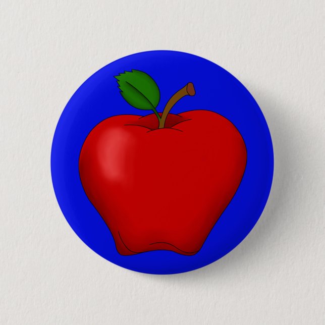 Apple mit blauem Hintergrund Button (Vorderseite)