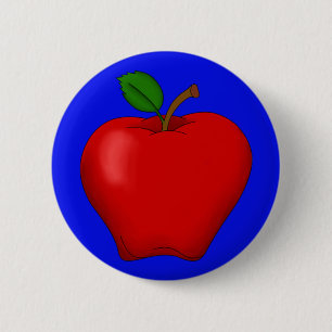Apple mit blauem Hintergrund Button