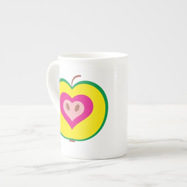 Apple mit der Liebe-Herz-Tasse Prozellantasse (Vorderseite Links)