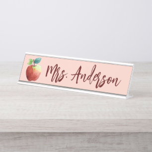 Apple Modern Personalisiert Teacher Desk Schreibtischnamensplakette