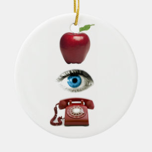 APPLE MUSTERN TELEFON-Baumverzierung Keramik Ornament