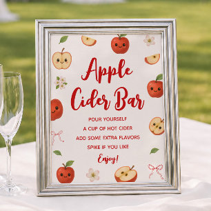 Apple My Eye Baby Shower Apfelwein Bar Poster
