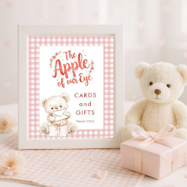 Apple of Eye Gingham Baby Shower Cards und Geschen Poster