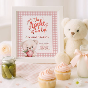 Apple of Eye Gingham Baby Shower Craving Station Poster