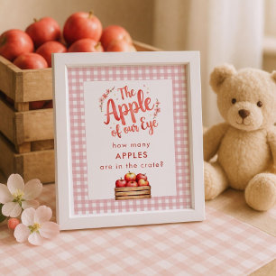 Apple of Eye Guess Wie viele Gingham Baby Dusche Poster