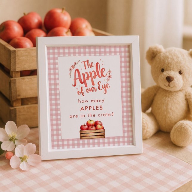 Apple of Eye Guess Wie viele Gingham Baby Dusche Poster (Von Creator hochgeladen)