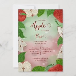 Apple of My Eye First Birthday Invitation