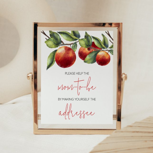 Apple of Our Eye Baby Duschvorrichtung Poster (Red Apple Baby Shower Envelope Station Sign)