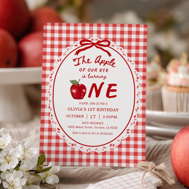 Apple of Our Eye Fall Apple Girl 1st Birthday Einladung (Von Creator hochgeladen)