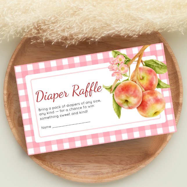 Apple of Our Eye Gingham Baby Shower Diaper Raffle Begleitkarte (Apple Baby Shower Diaper Raffle)