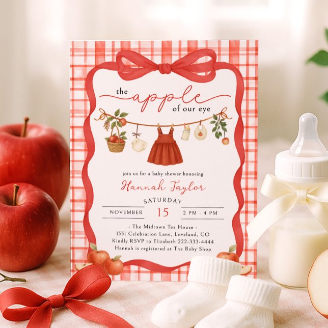 Apple of Our Eye Girl Baby Shower Einladung (Von Creator hochgeladen)