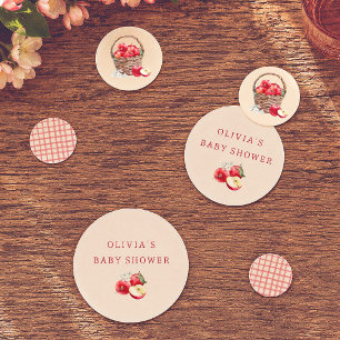 Apple Of Our Eye Rot Gingham Babyparty Konfetti