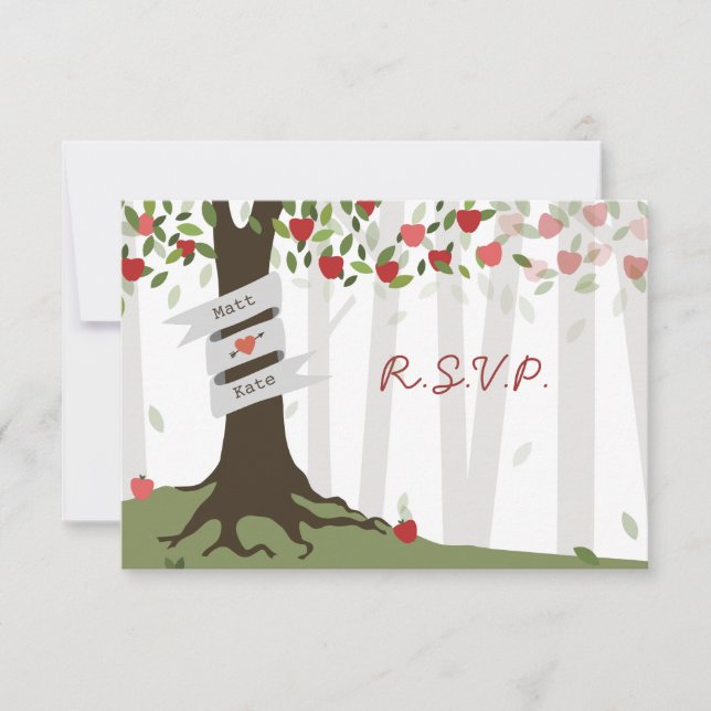 Apple Orchard Herbst Hochzeit RSVP Karte (Vorderseite)