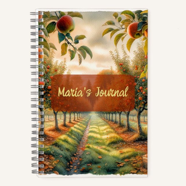 Apple-Orchard-Notebook mit Namen Notizbuch (Vorderseite)