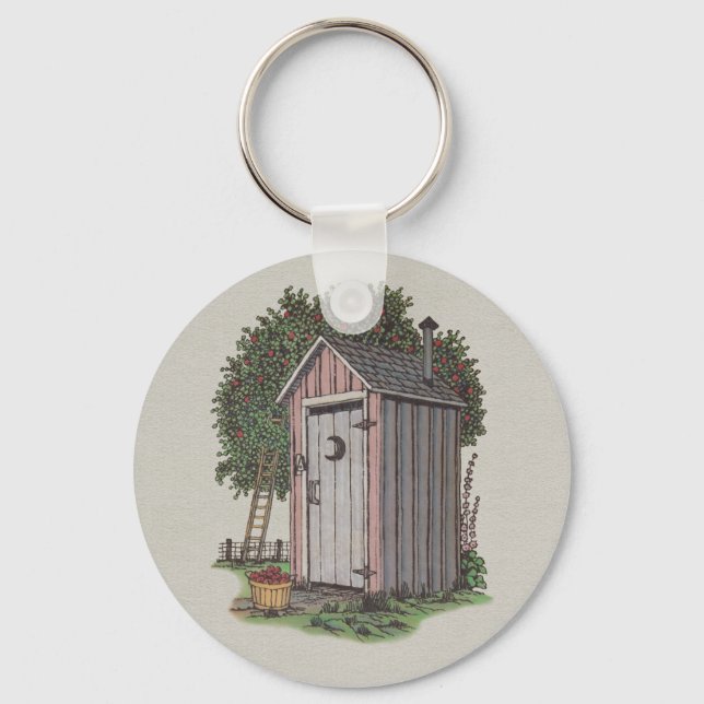 Apple Orchard Outhouse Schlüsselanhänger (Vorderseite)