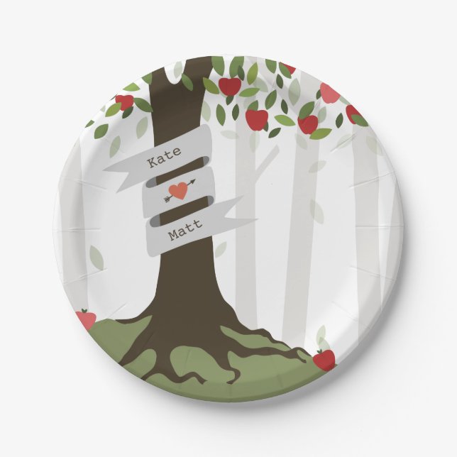 Apple Orchard Wedding Pappteller (Vorderseite)