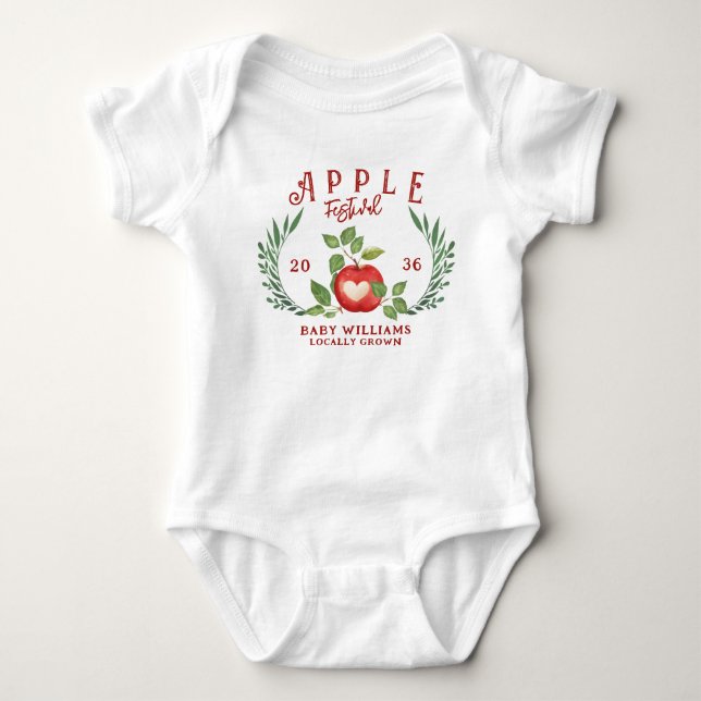 Apple our Eye Fall Harvest Festival Baby Dusche Baby Strampler (Vorderseite)