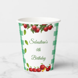 Apple Our Eye Gingham Birthday Cups Pappbecher