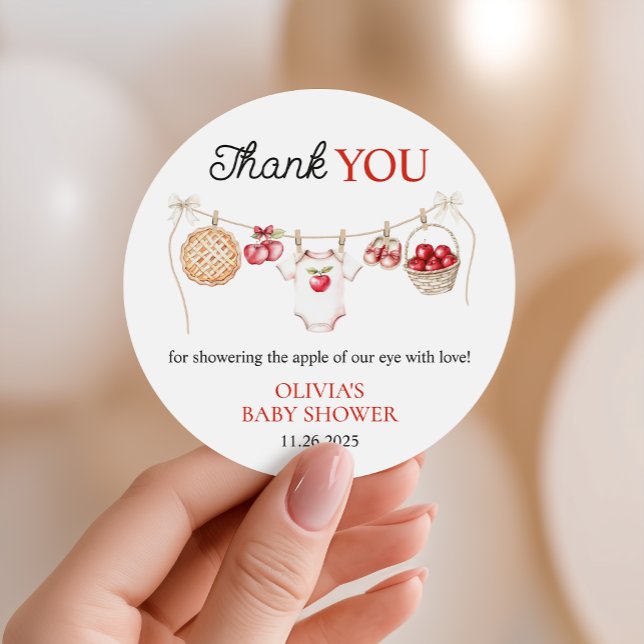 Apple Our Eye Orchard Harvest Baby Shower Runder Aufkleber (Von Creator hochgeladen)