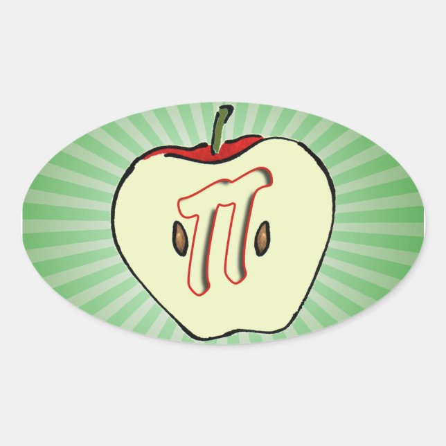 Apple Pi (Kuchen) Ovaler Aufkleber (Vorderseite)