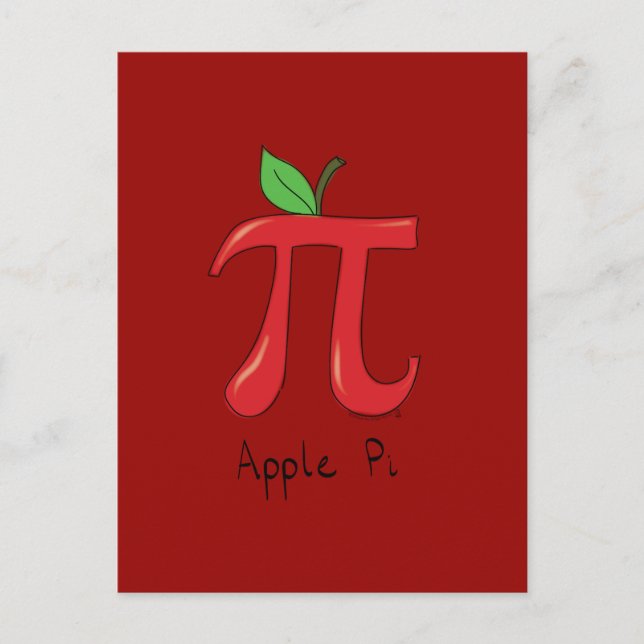 Apple Pi Niedlich Mathematik Pi Tag Postkarte (Vorderseite)