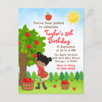 Apple picking Birthday African American Girl Postc