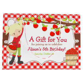 Apple Picking Blonde Girl Birthday Party Große Geschenktüte