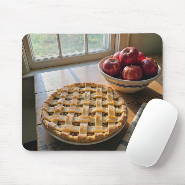 Apple Pie By a Sunny Farmhouse Window Mousepad (Mit Mouse)