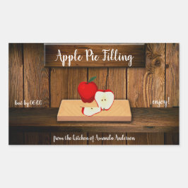 Apple Pie Filling Canning Label Rechteckiger Aufkleber