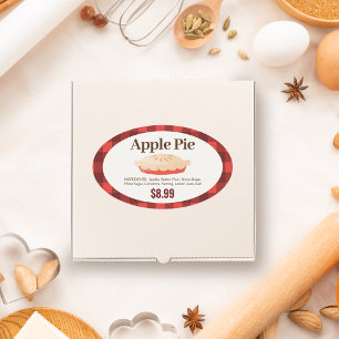 Apple Pie Label für Bäckereiboxen Ovaler Aufkleber