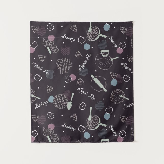 Apple Pie Lover Muster Wandteppich (Vorderseite)