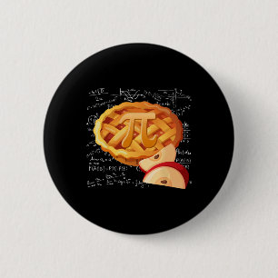 Apple Pie Math Shirt Pi Day Funny Halloween Danke Button