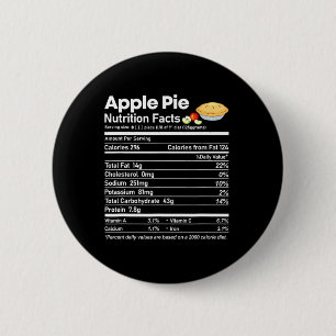 Apple Pie Nutrition Facts Fun Erntedank Christm Button