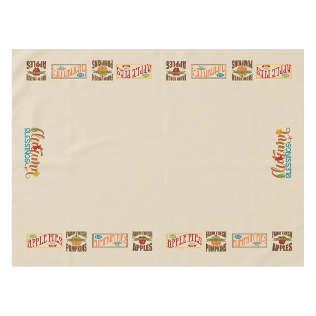 Apple Pie, Pumpkin Pie Fall Tablecover Tischdecke (Vorderseite (Horizontal))