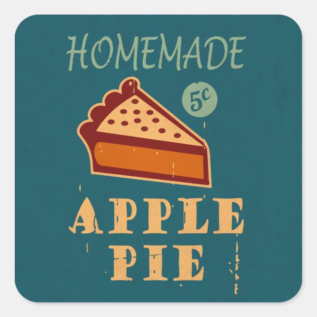 Apple Pie Quadratischer Aufkleber (Vorderseite)