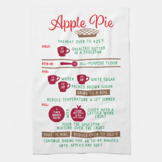 Apple Pie Recipe Geschenk Tea Küche Handtücher