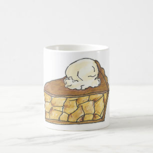 Apple Pie Slice a la Mode Ice Cream Dessert Pickni Kaffeetasse