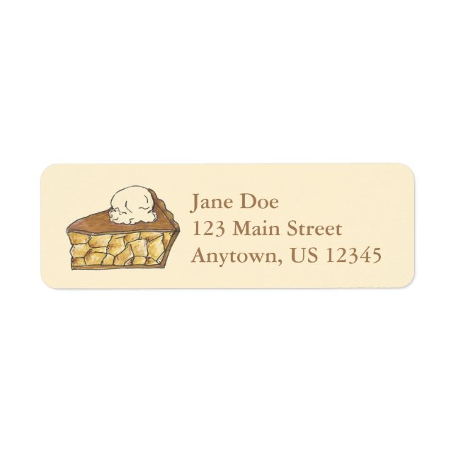Apple Pie Slice mit Eis Cream Address Labels (Vorne)
