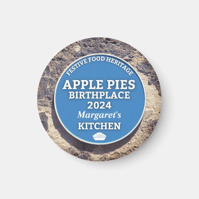 Apple Pies Blue Plaque Magnet (Vorne)