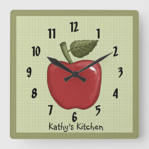 Apple Quadratische Wanduhr
