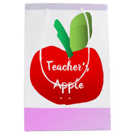 Apple-Rainbow-Streifen der Lehrerin Weißes Geschen Mittlere Geschenktüte