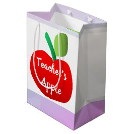 Apple-Rainbow-Streifen der Lehrerin Weißes Geschen Mittlere Geschenktüte