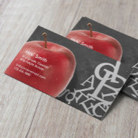 Apple & Random Alphabets Chalkboard School Teacher