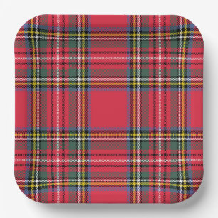 Apple Red Kariert Paper Teller