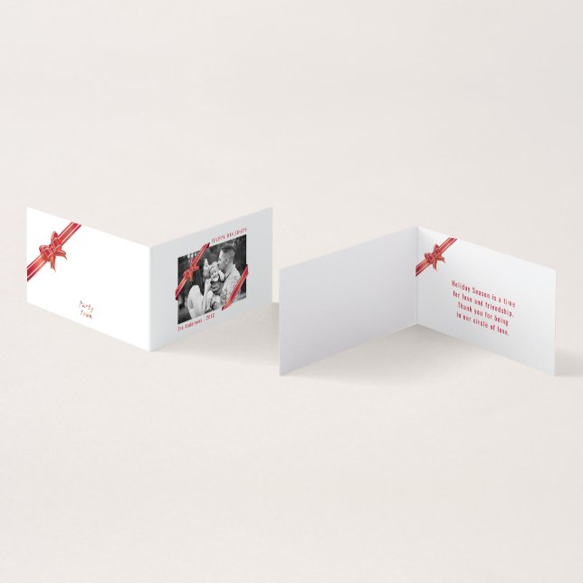 Apple Red Ribbon Weihnachts-Foto (Innenseite und Außenseite)