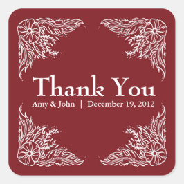 Apple Red & White Wedding Vielen Dank Sticker