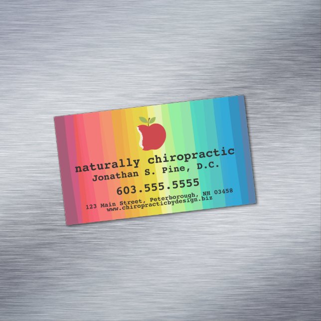 Apple/Regenbogen-Chiropraktik-magnetische Magnetische Visitenkarte (Beispiel)