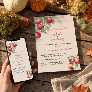 Apple rotes Gingham Mädchen Baby Shower Einladung