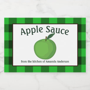 Apple Sauce Canning behält sich Karierte GH Food  Lebensmitteletikett