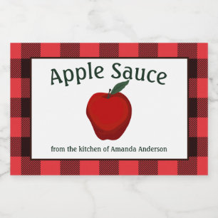Apple Sauce Canning behält sich Kariertes H-Lebens Lebensmitteletikett